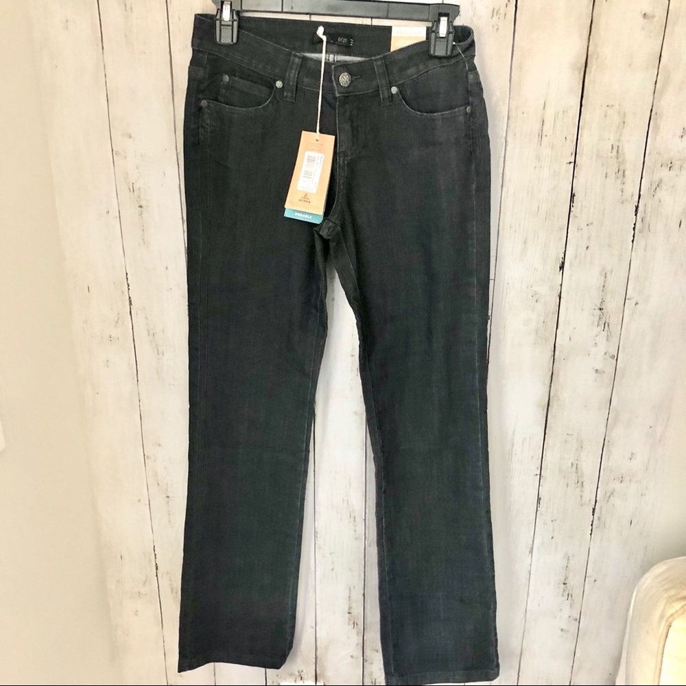 Prana Jeans Gray Organic Mid Rise Straight Stretch‎ Jada 0